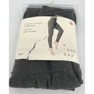 Woman's Black Fleece Lined Leggings-High Rise-Stretch-PLUS SIZE 1X